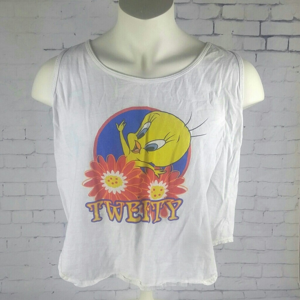 Warner Bros Tweety Bird Vintage 1998 Crop Tank Top